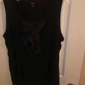 Ann Taylor Plus Black Ruffle Tank